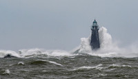 Minot Lighthouse in Stormy Waters, Scituate, MA