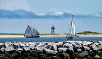 Race Point Lighthouse and Sailboats Provincetown, MA